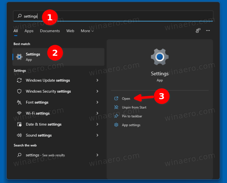 launch Settings From Windows Search